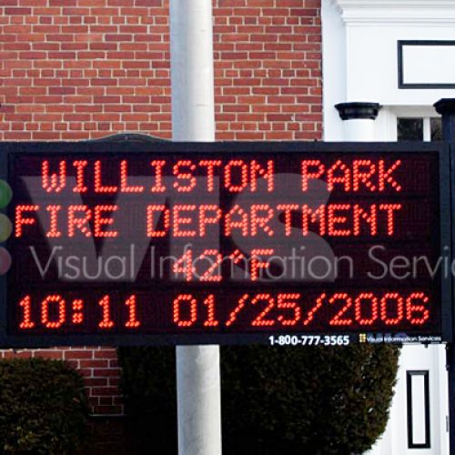 Williston Park Fire Department electronic sign.