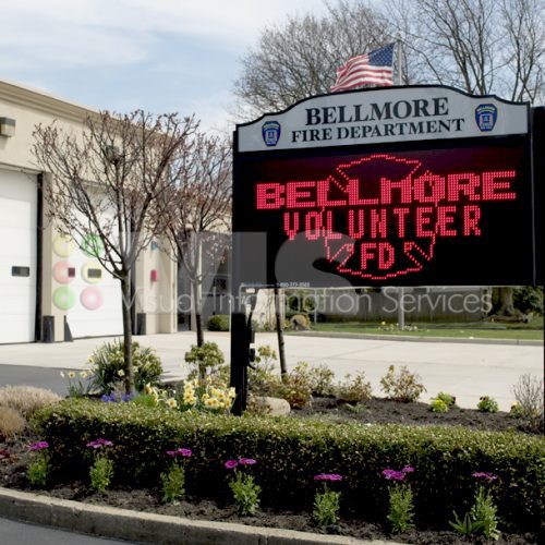 Bellmore Fire Department volunteer recruitment sign.