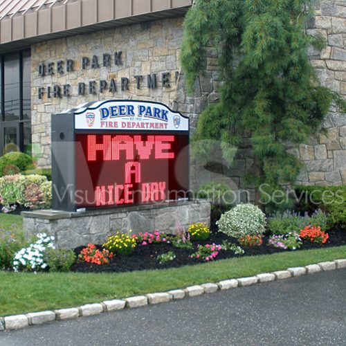 Deer Park Fire Department building and sign.